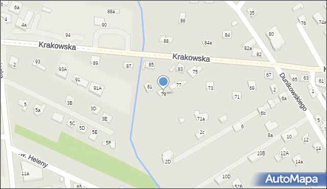 Nowy Sącz, Krakowska, 79, mapa Nowego Sącza