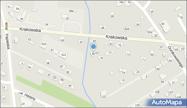 Nowy Sącz, Krakowska, 81, mapa Nowego Sącza