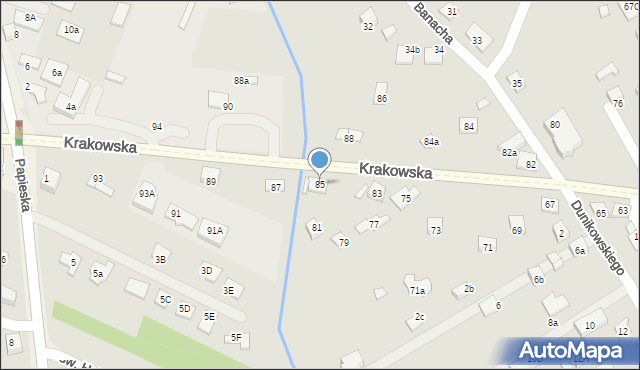 Nowy Sącz, Krakowska, 85, mapa Nowego Sącza