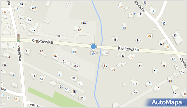 Nowy Sącz, Krakowska, 87, mapa Nowego Sącza