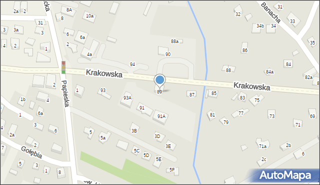 Nowy Sącz, Krakowska, 89, mapa Nowego Sącza