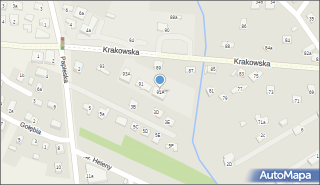 Nowy Sącz, Krakowska, 91A, mapa Nowego Sącza