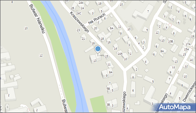 Nowy Sącz, Kraszewskiego Józefa Ignacego, 13A, mapa Nowego Sącza