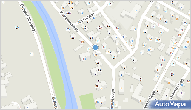Nowy Sącz, Kraszewskiego Józefa Ignacego, 15, mapa Nowego Sącza
