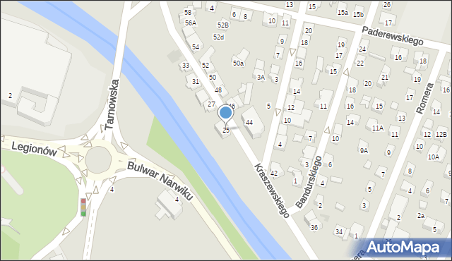 Nowy Sącz, Kraszewskiego Józefa Ignacego, 25, mapa Nowego Sącza