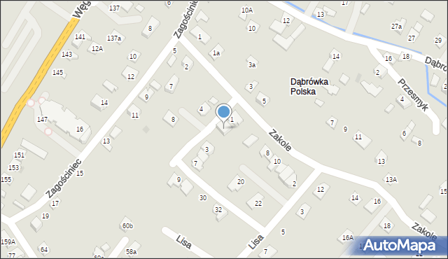 Nowy Sącz, Krzykalskiego Piotra, 1A, mapa Nowego Sącza