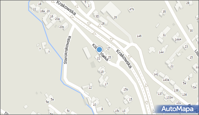 Nowy Targ, Krakowska, 21A, mapa Nowego Targu