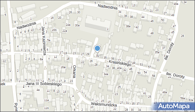 Nowy Targ, Krasińskiego Zygmunta, 31, mapa Nowego Targu