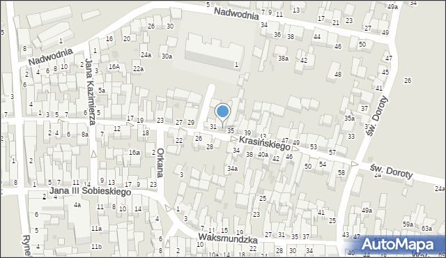 Nowy Targ, Krasińskiego Zygmunta, 33, mapa Nowego Targu