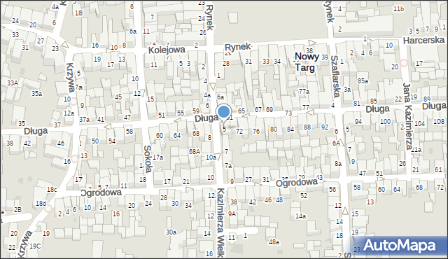 Nowy Targ, Króla Kazimierza Wielkiego, 5, mapa Nowego Targu