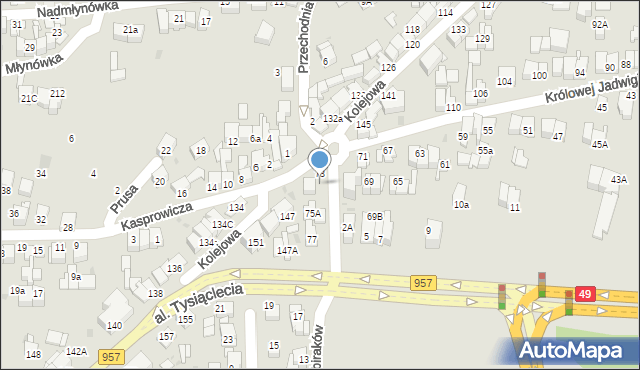 Nowy Targ, Królowej Jadwigi, 73a, mapa Nowego Targu