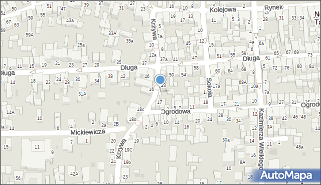 Nowy Targ, Krzywa, 15, mapa Nowego Targu