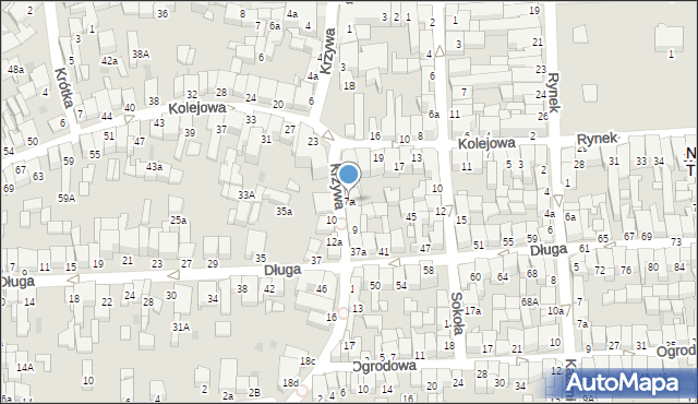 Nowy Targ, Krzywa, 7a, mapa Nowego Targu