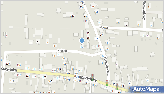 Odolanów, Krótka, 12, mapa Odolanów