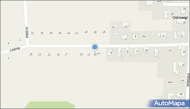 Odrowąż, Krótka, 11, mapa Odrowąż