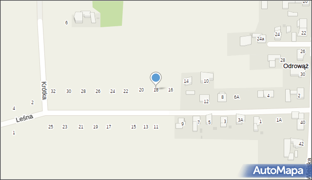 Odrowąż, Krótka, 18, mapa Odrowąż