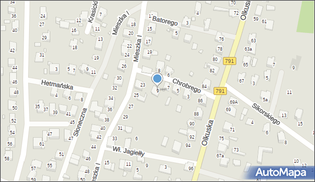 Ogrodzieniec, Króla Bolesława Chrobrego, 9, mapa Ogrodzieniec