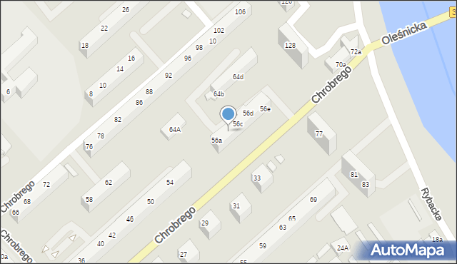 Oława, Króla Bolesława Chrobrego, 56b, mapa Oława