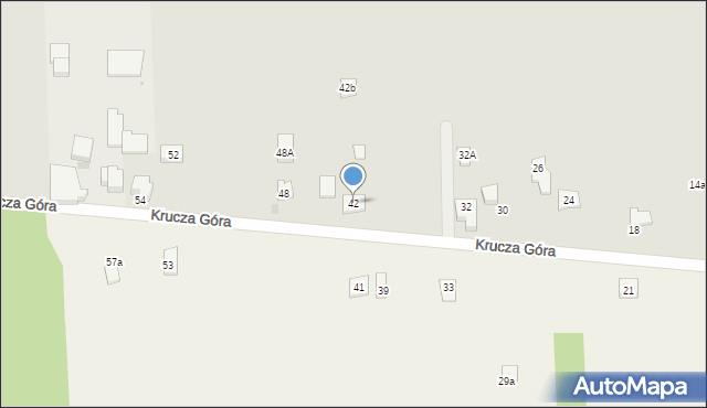 Olkusz, Krucza Góra, 42, mapa Olkusz