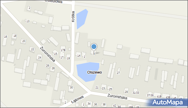 Olszewo, Krótka, 3, mapa Olszewo