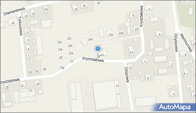 Olszowa, Kryształowa, 18, mapa Olszowa