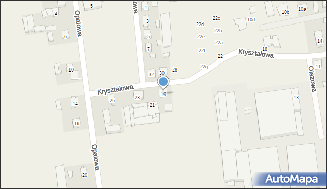 Olszowa, Kryształowa, 19, mapa Olszowa