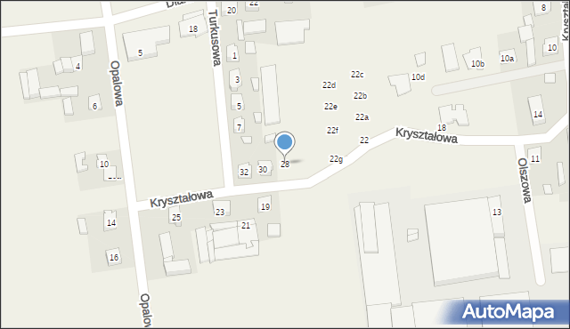 Olszowa, Kryształowa, 28, mapa Olszowa