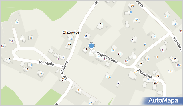 Olszowice, Krajobrazowa, 21, mapa Olszowice