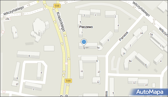 Olsztyn, Krasickiego Ignacego, bp., 9, mapa Olsztyna