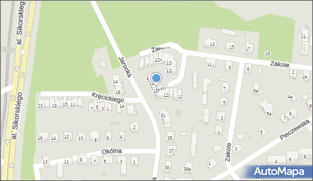 Olsztyn, Kręcickiego Franciszka, 12f, mapa Olsztyna