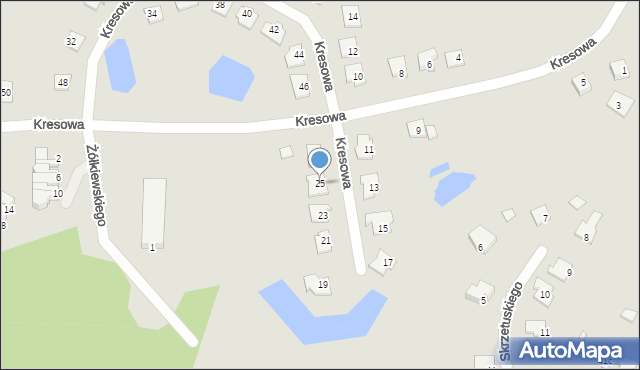 Olsztyn, Kresowa, 25, mapa Olsztyna