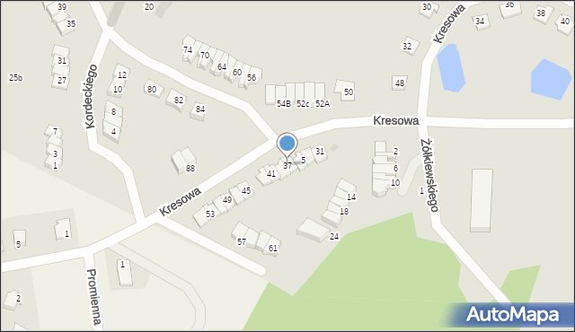 Olsztyn, Kresowa, 37, mapa Olsztyna