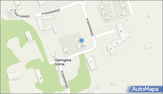 Opinogóra Górna, Krasińskiego Zygmunta, 17, mapa Opinogóra Górna