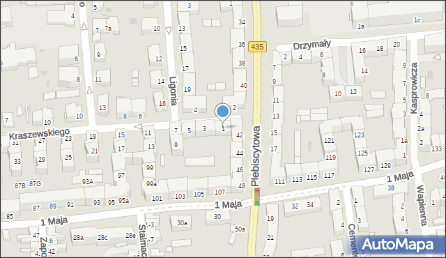 Opole, Kraszewskiego Józefa Ignacego, 1, mapa Opola