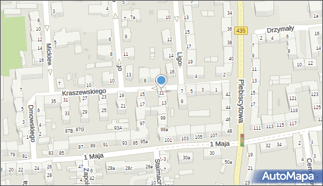 Opole, Kraszewskiego Józefa Ignacego, 11, mapa Opola