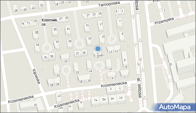 Opole, Krzemieniecka, 12, mapa Opola