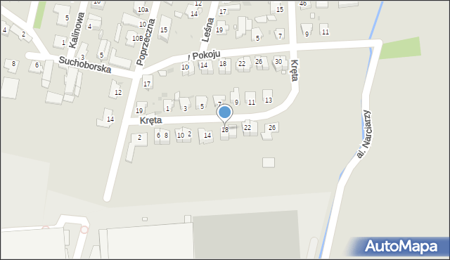 Opole, Kręta, 18, mapa Opola