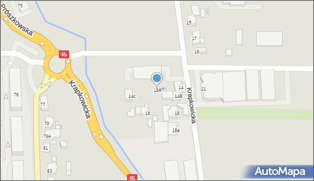 Opole, Krapkowicka, 14A, mapa Opola