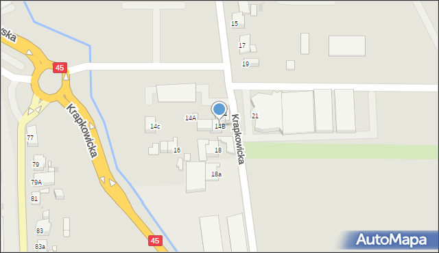 Opole, Krapkowicka, 14B, mapa Opola