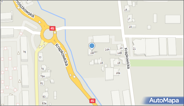Opole, Krapkowicka, 14c, mapa Opola
