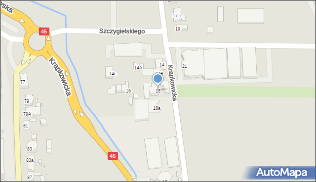 Opole, Krapkowicka, 18, mapa Opola