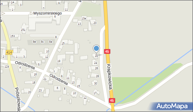 Opole, Krapkowicka, 22, mapa Opola