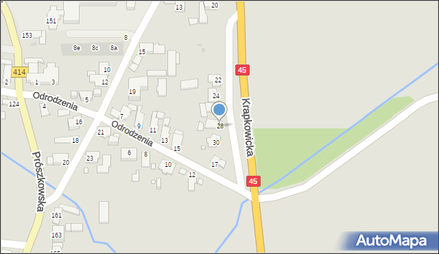 Opole, Krapkowicka, 28, mapa Opola