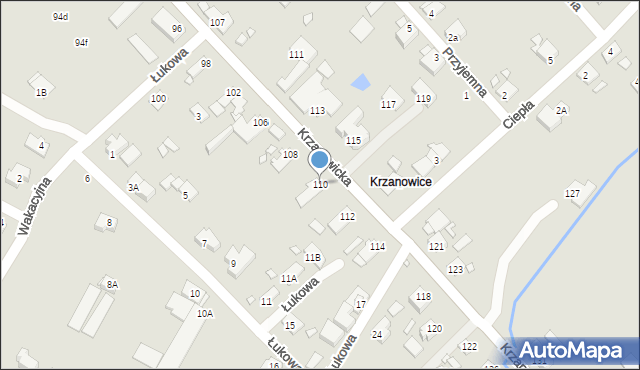 Opole, Krzanowicka, 110, mapa Opola