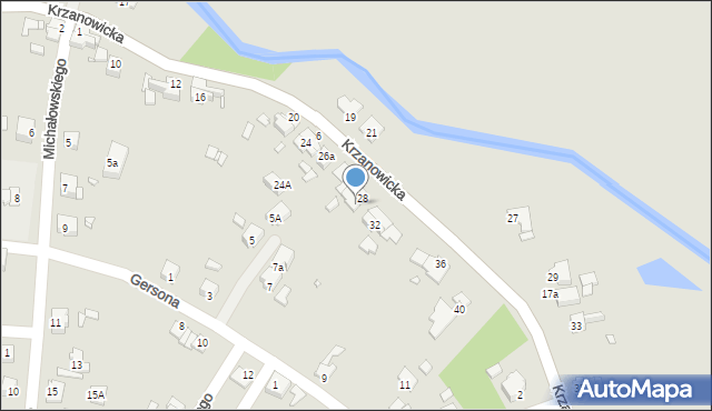 Opole, Krzanowicka, 30, mapa Opola