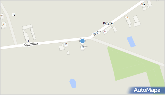 Opole, Krzyżowa, 12, mapa Opola