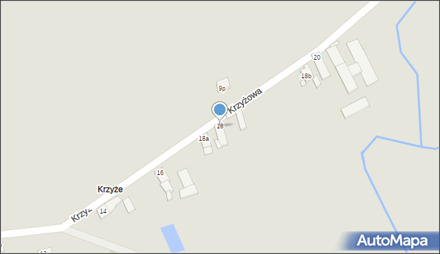 Opole, Krzyżowa, 18, mapa Opola