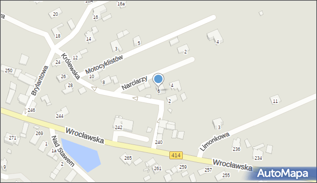 Opole, Królewska, 6, mapa Opola