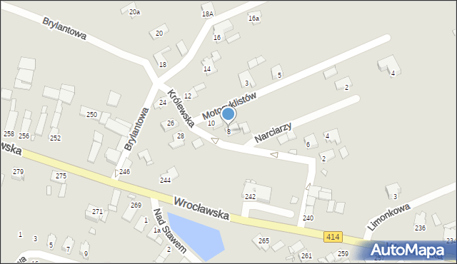 Opole, Królewska, 8, mapa Opola