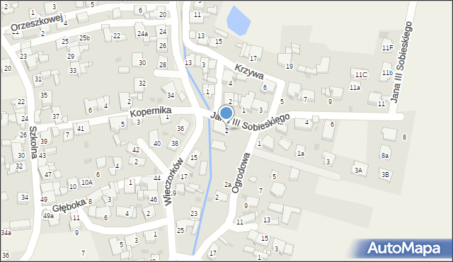 Orzech, Króla Jana III Sobieskiego, 2, mapa Orzech